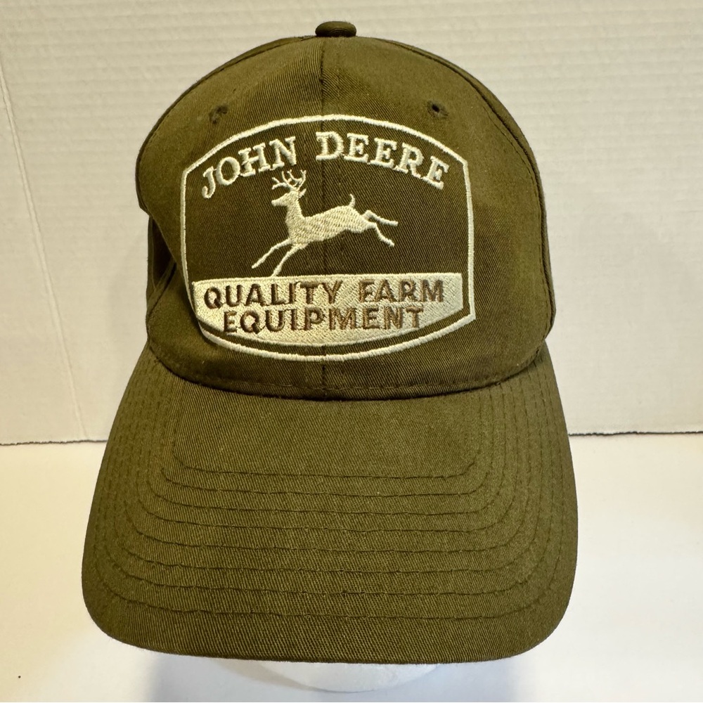 John Deere Quality Farm Equipment Military Green Hat Cap Adjustable